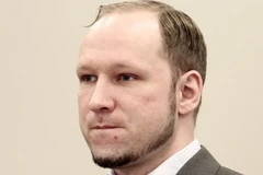 Sát thủ Anders Breivik trước tòa (Nguồn: AFP)