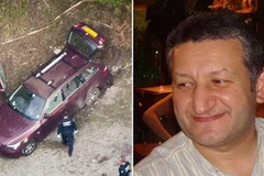 Nạn nhân Saad al-Hilli và chiếc xe trúng đạn ở hiện trường (Nguồn: Telegraph)