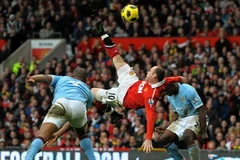 Ở lần gặp nhau gần nhất giữa M.U và Man City, Rooney từng thực hiện một siêu phẩm. Nhưng lần này, anh sẽ vắng mặt do bị treo giò (Nguồn: Internet)