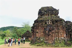 Các nhóm tháp trong quần thể nhóm tháp A thuộc Di sản Văn hóa thế giới Mỹ Sơn. (Ảnh: Đoàn Hữu Trung/TTXVN)