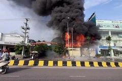 Hiện trường vụ cháy. (Ảnh: Việt Hùng/TTXVN)