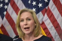 Thượng Nghị sỹ đảng Dân chủ Kirsten Gillibrand trong một cuộc họp báo tại Washington, DC. (Ảnh: AFP/TTXVN)
