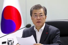 Tổng thống Hàn Quốc Moon Jae-in tại cuộc họp ở Seoul. (Nguồn: AFP/TTXVN)
