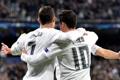 Ronaldo và James đưa Real vào tứ kết Champions League. (Nguồn: AFP/Getty Images)