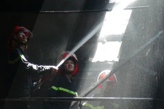 Hiện trường vụ hỏa hoạn. (Ảnh: Dư Văn Toán/TTXVN)