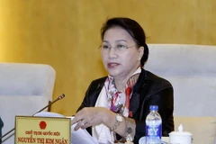 Chủ tịch Quốc hội Nguyễn Thị Kim Ngân phát biểu ý kiến. (Ảnh: An Đăng/TTXVN)