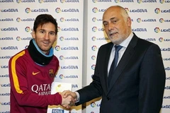 Messi nhận giải Cầu thủ xuất sắc nhất tháng 1 ở La Liga. (Nguồn: La Liga)