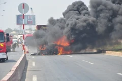 Container bôc cháy. (Ảnh minh họa)