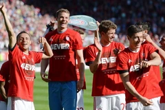 Niềm vui của các cầu thủ Bayern sau khi giành chức vô địch. (Nguồn: EPA)