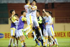 Niềm vui chiến thắng của Hà Nội T&T. (Nguồn: VFF)