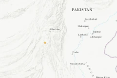 Địa điểm xảy ra động đất tại Pakistan. (Nguồn: USGS)