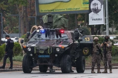 Lực lượng đặc nhiệm Thổ Nhĩ Kỳ tăng cường an ninh sau vụ tấn công nhằm vào Bộ Nội vụ ở thủ đô Ankara, ngày 1/10/2023. (Ảnh: AFP/TTXVN)