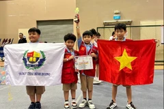 Đội từ Trường phổ thông Thái Bình Dương (Cần Thơ) giành giải vô địch Global Robotics Games. (Nguồn: Ban tổ chức)