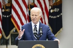 Tổng thống Mỹ Joe Biden phát biểu tại Nhà Trắng ở Washington D.C. (Ảnh: Kyodo/TTXVN)