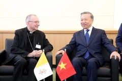 Tổng Bí thư, Chủ tịch nước Tô Lâm gặp Thủ tướng Tòa thánh Vatican, Hồng y Pietro Parolin. (Ảnh: Lâm Khánh/TTXVN)