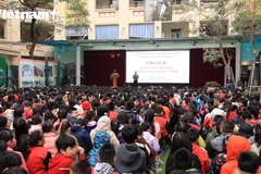 Học sinh tham gia chuyên đề “Bảo vệ trẻ em trên không gian mạng xã hội”