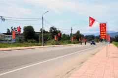 Một cung đường Trần KIm Xuyến ở thị trấn Phố Châu huyện Hương Sơn, Hà Tĩnh. (Ảnh: Công Tường/TTXVN)