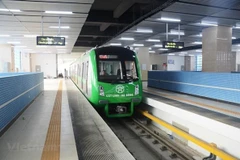 Đoàn tàu của dự án đường sắt đô thị Cát Linh-Hà Đông. (Ảnh: Việt Hùng/Vietnam+)