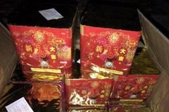 Tang vật một vụ bắt giữ pháo nổ. (Ảnh: Bùi Đức Hiếu/TTXVN)