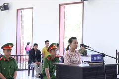 Bị cáo Thủy tại phiên tòa. (Ảnh: Đậu Tất Thành/TTXVN)