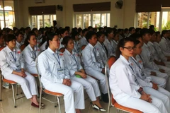 Những ứng viên điều dưỡng, hộ lý sẽ được đào tạo tiếng Nhật miễn phí trong 12 tháng. (Ảnh: Hồng Kiều/Vietnam+)