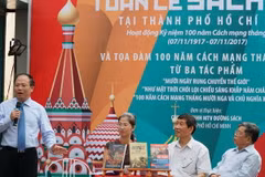 Phó Bí thư Thường trực Thành uỷ Thành phố Hồ Chí Minh Tất Thành Cang phát biểu trong chương trình toạ đàm về sách Nga. (Ảnh: Phương Vy/TTXVN)
