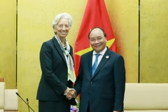 Thủ tướng Nguyễn Xuân Phúc tiếp Tổng Giám đốc IMF Christine Lagarde. (Nguồn: TTXVN)
