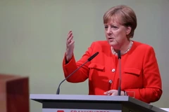 Thủ tướng Đức Angela Merkel phát biểu tại một sự kiện ở Frankfurt am Main, miền Tây Đức. (Nguồn: AFP/TTXVN)