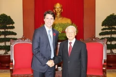 Tổng Bí thư Nguyễn Phú Trọng tiếp Thủ tướng Canada Justin Trudeau thăm chính thức Việt Nam. (Ảnh: Trí Dũng/TTXVN)