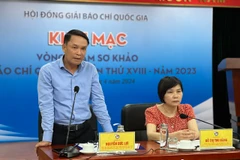 Phó Chủ tịch Thường trực Hội Nhà báo Việt Nam, Phó Chủ tịch Thường trực Hội đồng Giải Báo chí quốc gia, Chủ tịch Hội đồng sơ khảo, ông Nguyễn Đức Lợi phát biểu tại khai mạc Vòng Sơ khảo Giải Báo chí Quốc gia lần thứ XVIII. (Ảnh: Mai Mai/Vietnam+)