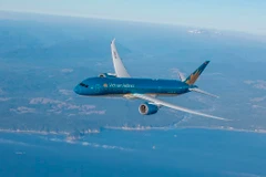 Vietnam Airlines đang khai thác đường bay thẳng Việt-Mỹ với tần suất ổn định 3-4 chuyến bay một tuần, bằng tàu bay thân rộng hiện đại thế hệ mới. (Ảnh: CTV/Vietnam+)