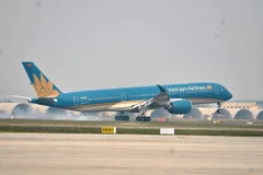 Máy bay của hãng hàng không Vietnam Airlines. (Ảnh: CTV/Vietnam+)