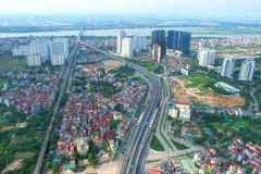 Dự án cầu cạn Mai Dịch-Nam Thăng Long. (Ảnh: Văn Hào/Vietnam+)