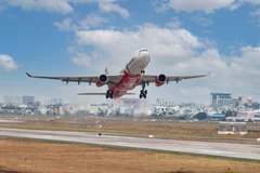 Máy bay của hãng hàng không Vietjet Air. (Ảnh: CTV/Vietnam+)