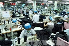 Dây chuyền sản xuất may mặc xuất khẩu của Công ty CP may Đồng Tiến. Ảnh minh họa. (Nguồn: TTXVN)