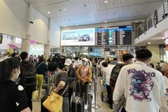 Hành khách xếp hàng vào quầy làm thủ tục của hãng hàng không Bamboo Airways. (Ảnh: Tiến Lực/TTXVN)