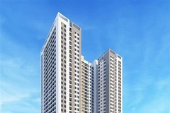 Phối cảnh chung cư nhà ở xã hội với gần 1.000 căn được xây dựng tại thành phố Dĩ An. (Ảnh: TTXVN phát)