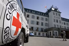 Trụ sở Ủy ban Chữ thập Đỏ quốc tế (ICRC) tại Geneva, Thụy Sĩ. (Ảnh: AFP/TTXVN)
