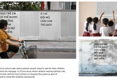 Chiến dịch giành ba giải thưởng cao nhất, “Put the helmet on like ô”, nhằm kêu gọi đội mũ bảo hiểm cho trẻ em. (Ảnh: PV/Vietnam+)