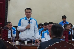 Chủ tịch Hội sinh viên Thành phố Hải Phòng Lê Khắc Nguyên Anh chia sẻ tại buổi thảo luận. (Ảnh: PV/Vietnam+)