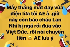 Anh N. đăng thông tin trên facebook cảnh báo mọi người. (Ảnh chụp màn hình)