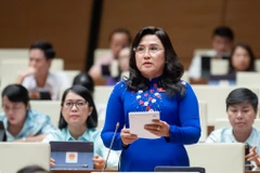 Đại biểu Nguyễn Thị Kim Bé phát biểu tại Quốc hội. (Ảnh: PV/Vietnam+)