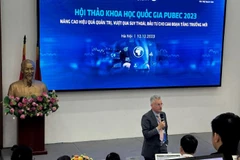 Hội thảo thu hút sự tham của nhiều diễn giả trong và ngoài nước. (Ảnh: PV/Vietnam+)