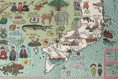 Hình vẽ lãnh thổ Việt Nam với hình ảnh hai quần đảo Hoàng Sa, Trường Sa rất rõ nét thể hiện rõ chủ quyền của Việt Nam tại Biển Đông với hai quần đảo này. 