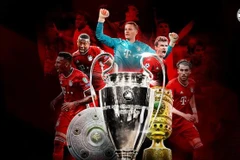 Năm người hùng đã có mặt trong cả hai triple 2013 và 2020, đó là: Manuel Neuer, David Alaba, Jerome Boateng, Thomas Müller và Javi Martínez. (Ảnh: Fcb.com)