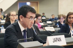 Ngoại trưởng Nhật Bản Taro Kono. (Nguồn: Kyodo)