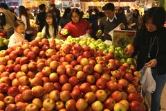 Người dân mua sắm hàng hóa trong Big C Thăng Long. (Ảnh: Vũ Sinh/TTXVN)