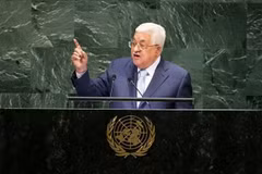 Tổng thống Palestine Mahmoud Abbas phát biểu tại Khóa họp 73 Đại hội đồng Liên hợp quốc ở New York (Mỹ) ngày 27/9/2018. (Ảnh: THX/TTXVN)