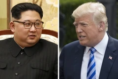 Tổng thống Mỹ Donald Trump (phải) và nhà lãnh đạo Triều Tiên Kim Jong-un. (Nguồn: EPA-EFE/TTXVN)