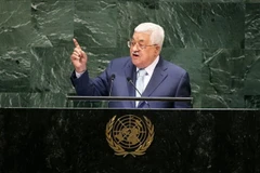 Tổng thống Palestine Mahmoud Abbas phát biểu tại Khóa họp 73 Đại hội đồng Liên hợp quốc ở New York (Mỹ) ngày 27/9/2018. (Ảnh: THX/TTXVN)